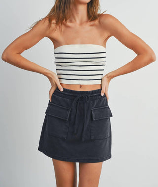 Buttermelon - Washed French Terry Front Pocket Mini Skirt