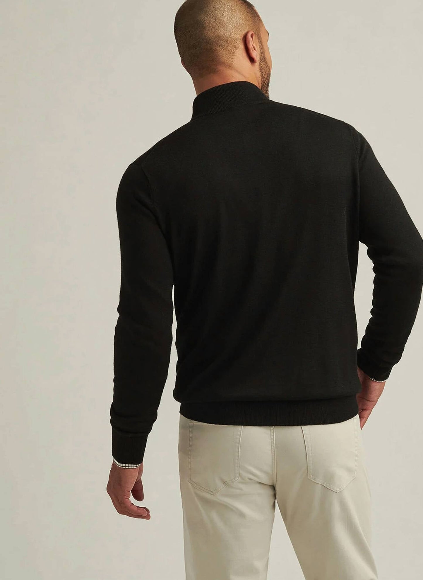 Peter Millar - Autumn Crest Suede Trim Quarter-zip Sweater