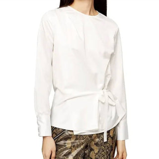 Topshop - Blusa de cetim com amarração na cintura