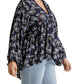 Umgee - Floral Lace Trim High Low Babydoll Top - Plus