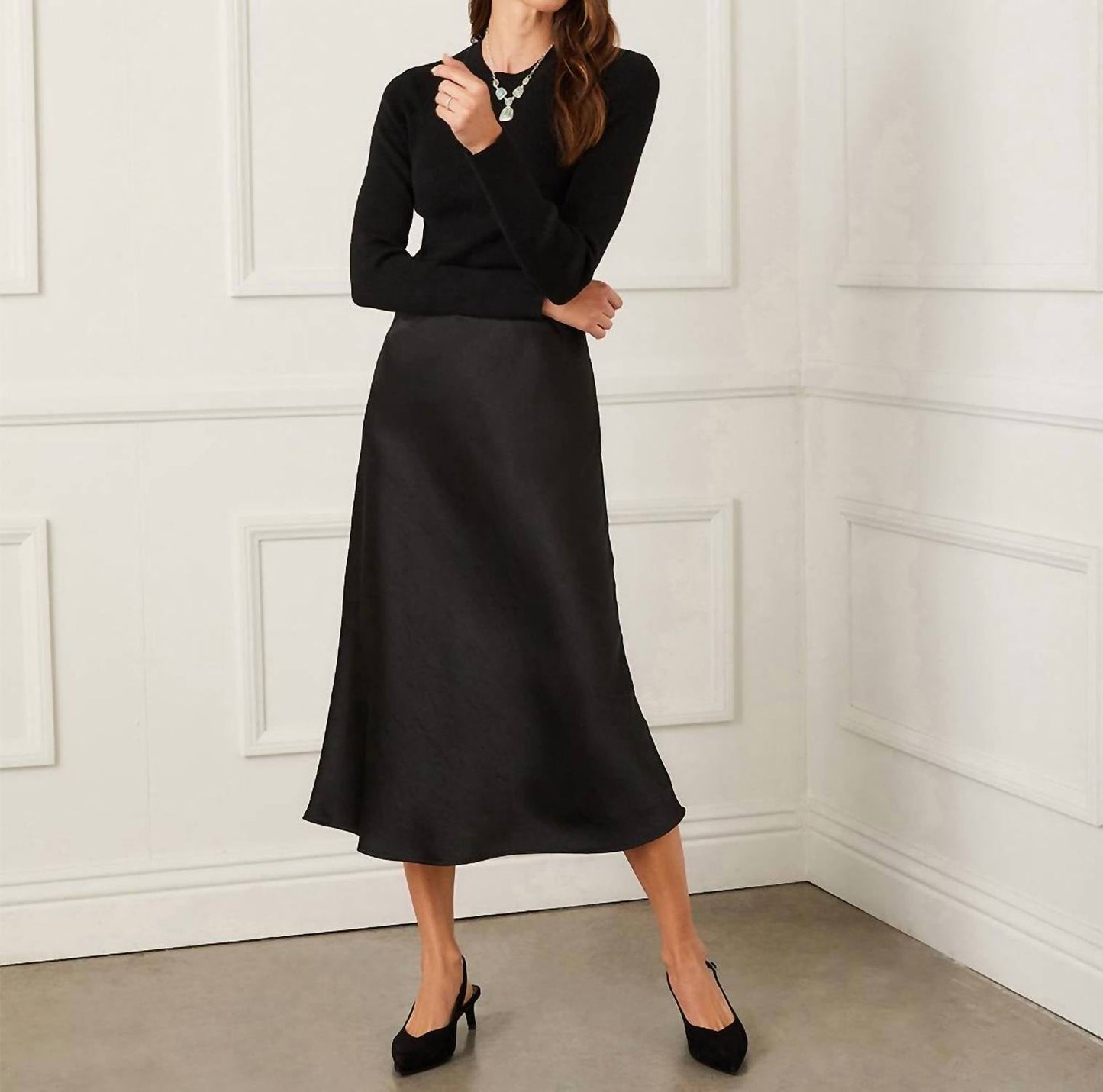 Karen Kane - Satin Bias Cut Midi Skirt