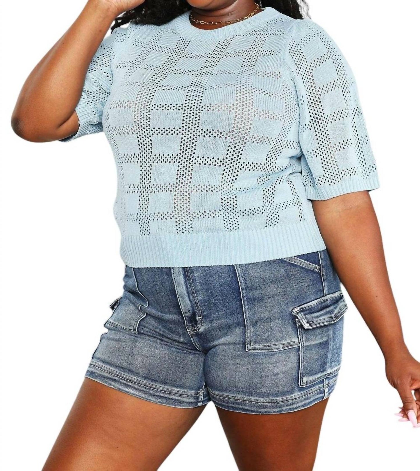 Double Take - Chic Ribbed Round Neck Knit Top