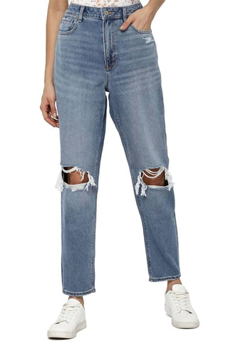 American Eagle Outfitters - Calça jeans desgastada para mamãe