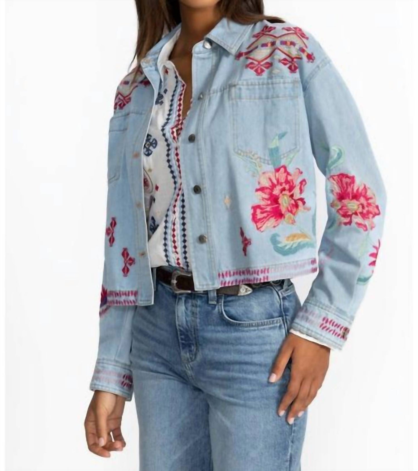 Johnny Was - TALULLA CROPPED DENIM JACKET