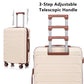 3-Piece ABS Spinner Wheel Luggage Set 20"/24"/28" Beige