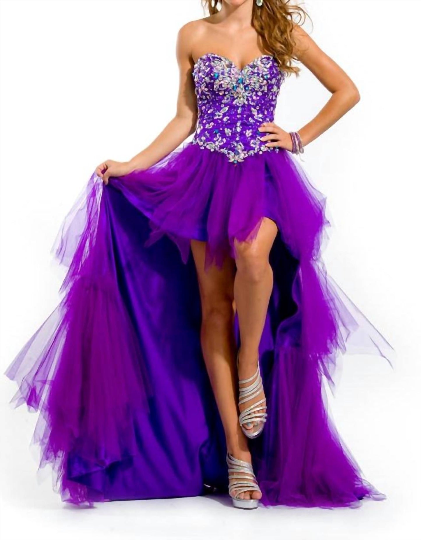 Rachel Allan - Heavy Beaded Strapless Sweetheart Gown