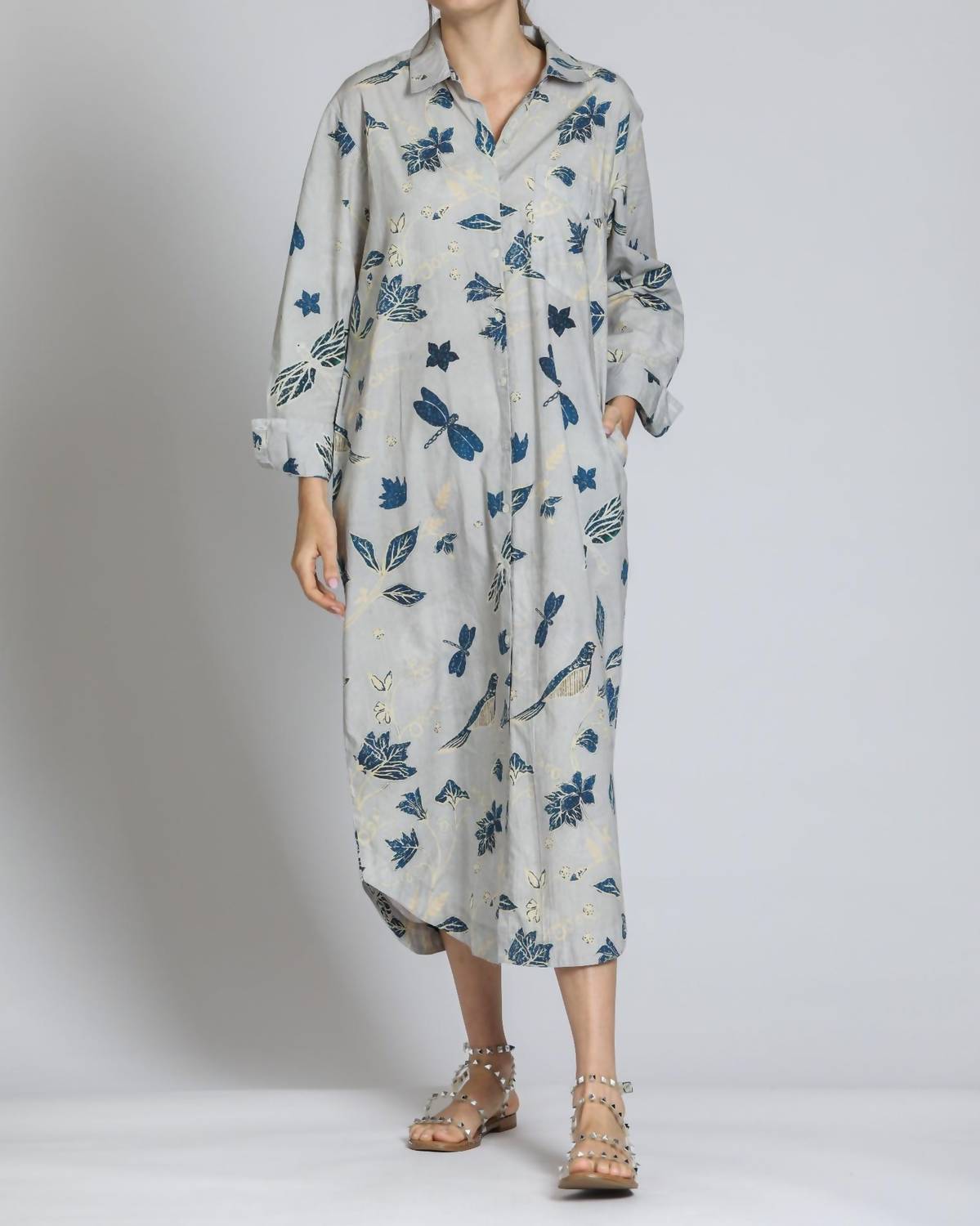 Apny - Printed Shirt Dress