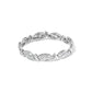 14K White Gold 4.0 Cttw Invisble Set Princess-Cut Diamond Wave Style Link Bracelet (H-I Color, SI2-I1 Clarity) - 7"