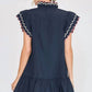 Trendsi - Umgee Full Size Ruffled Scalloped Sleeved Dress Plus Size