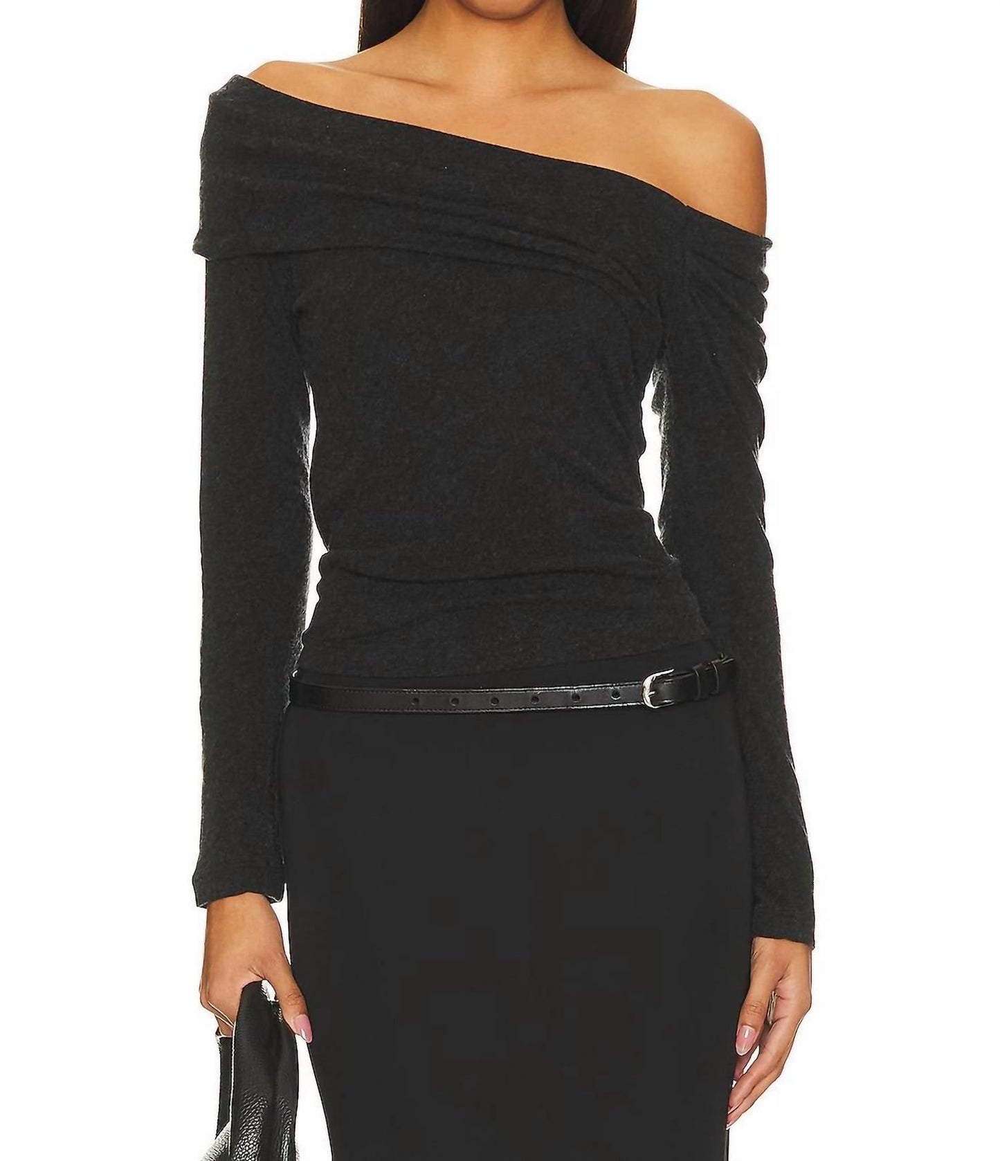 Enza Costa - CASHMERE ONE-SHOULDER DRAPE TOP