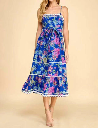 &amp;Merci - Vestido midi Ricrac com estampa floral tropical