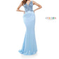 Colors Dress - Sleeveless V-neck Embellished Long Dress