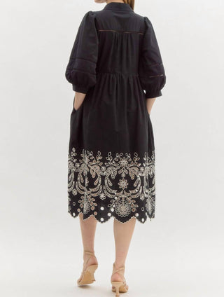 Entro - Vestido midi com bainha floral