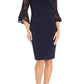 Adrianna Papell - Lace-Trim Bell-Sleeve Jersey Dress