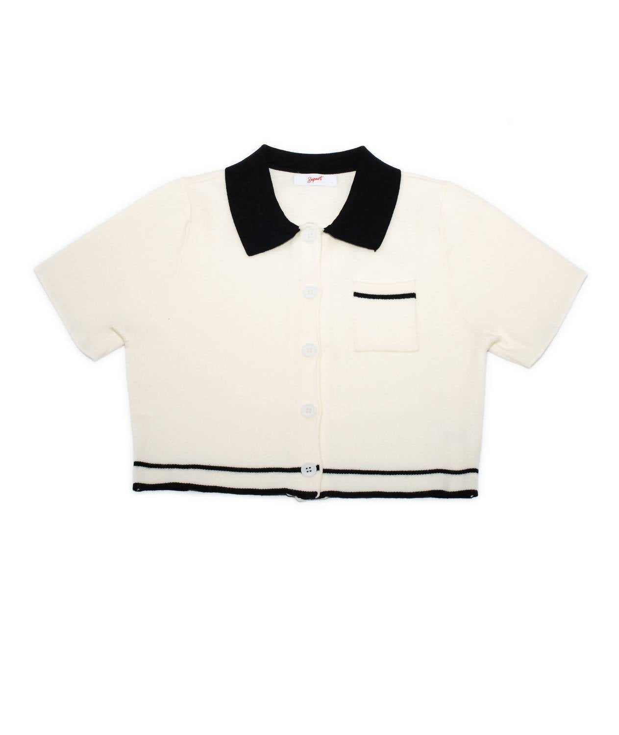 8Apart - Cam Crop Collared Sweater