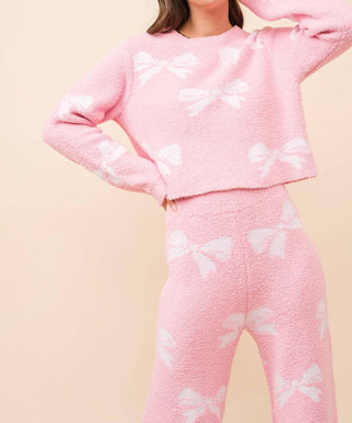 Blue B - Bow Print Cozy Sweater Set