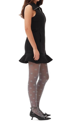 Ganni - Vestido curto de crepe colado