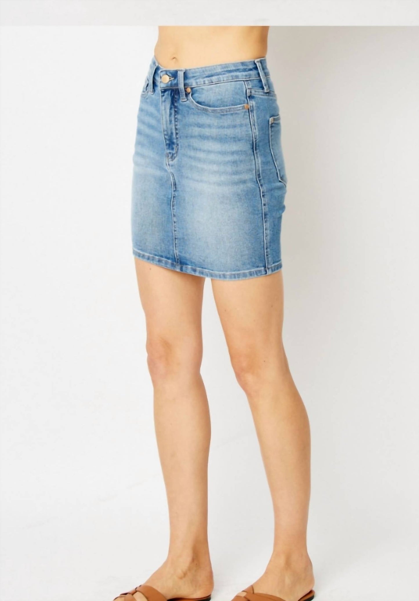 Judy Blue - Work It Tummy Control Denim Skirt