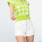 Thml - Lime Geometry Knit Top