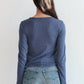 Stateside - Supima Long Sleeve Ruched Tee