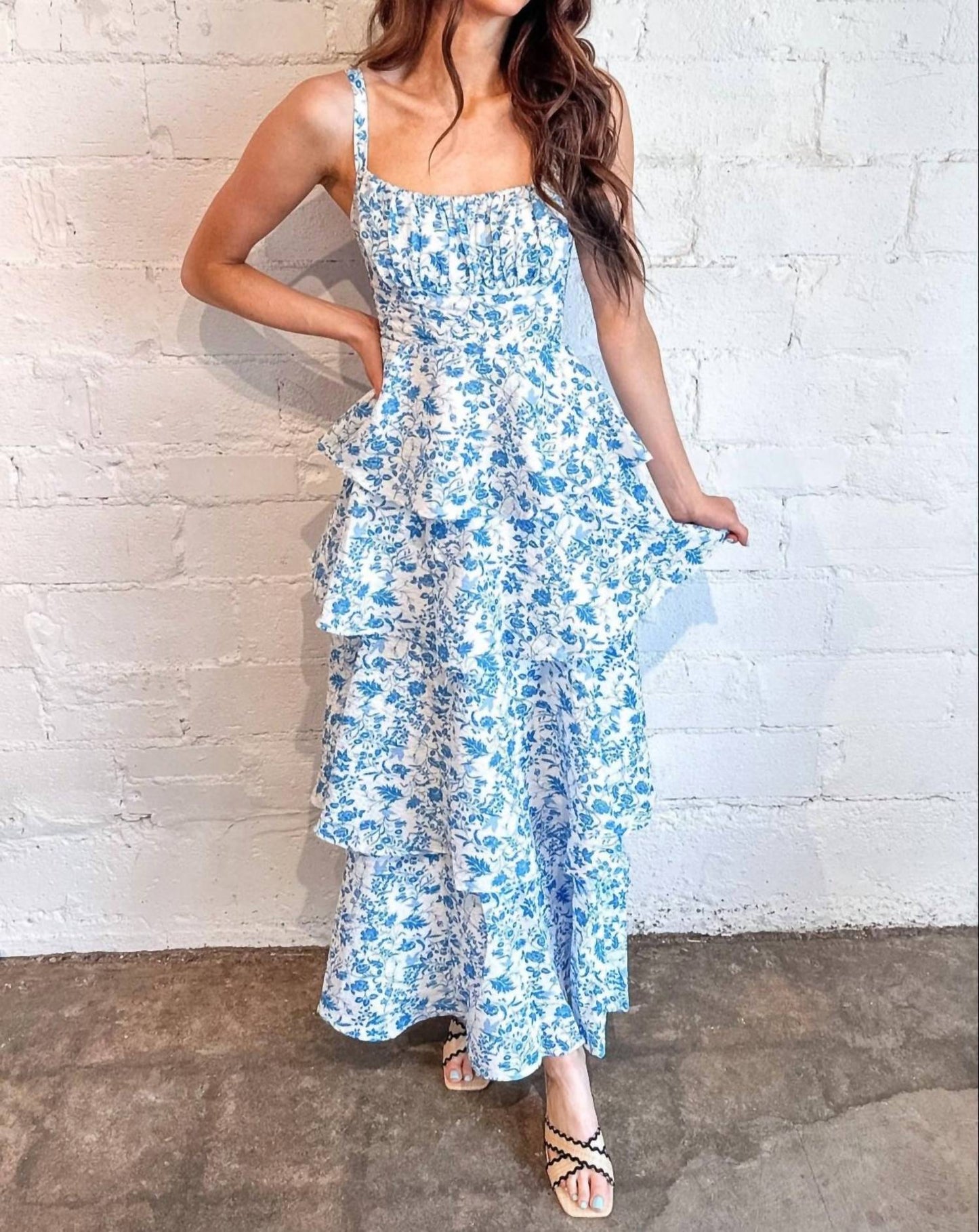 One & Only - Santorini Breeze Floral Maxi Dress