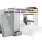 Freya Twin Loft Bed With Storage (Not Including The Bottom Twin Bed) - White