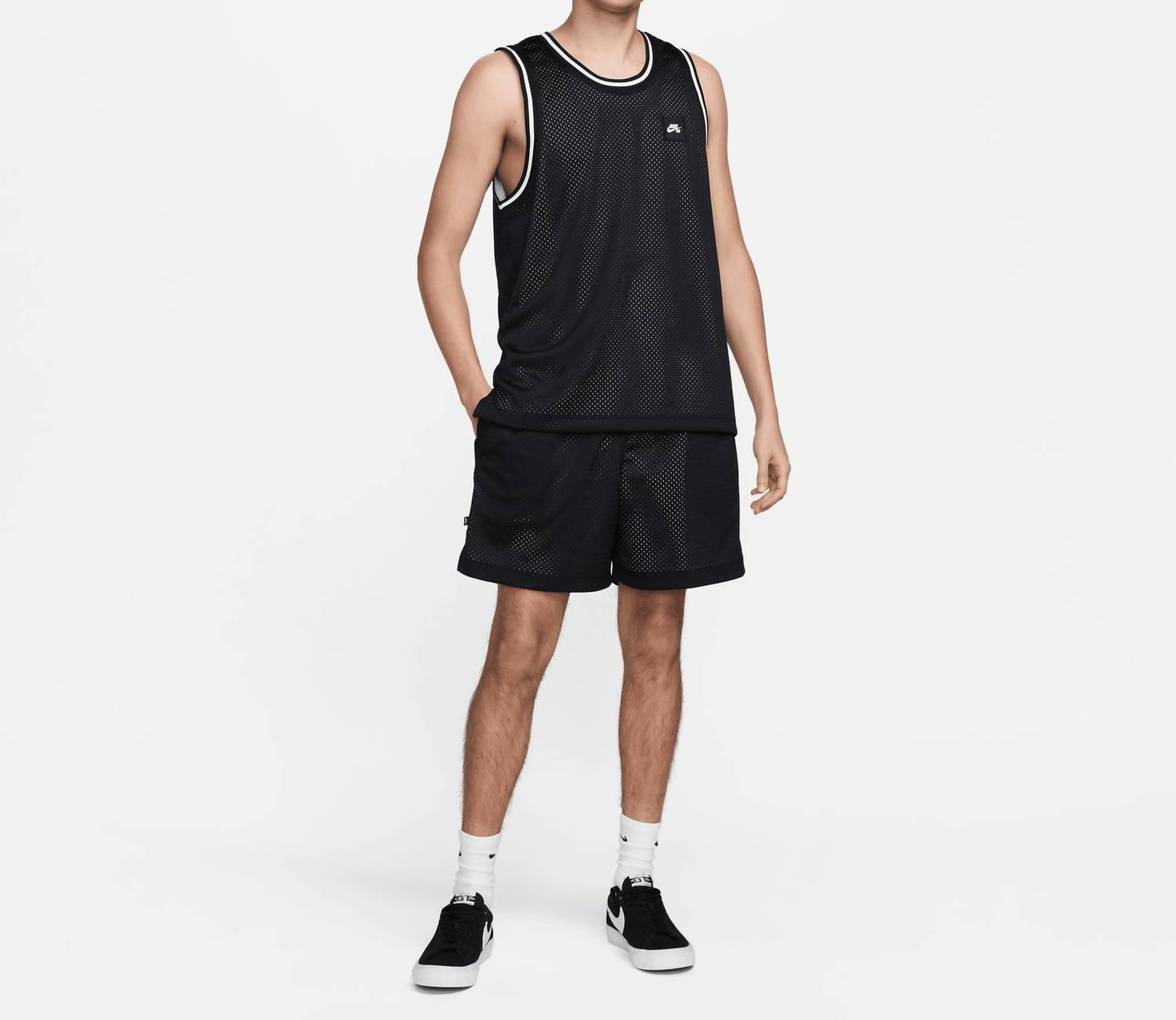 Nike - Shorts de malha reversíveis SB para basquete e skate masculinos