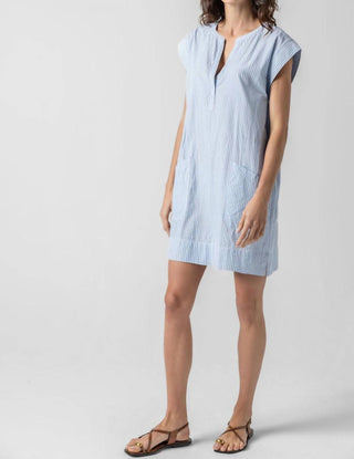 Lilla P - Striped Split Neck Dress