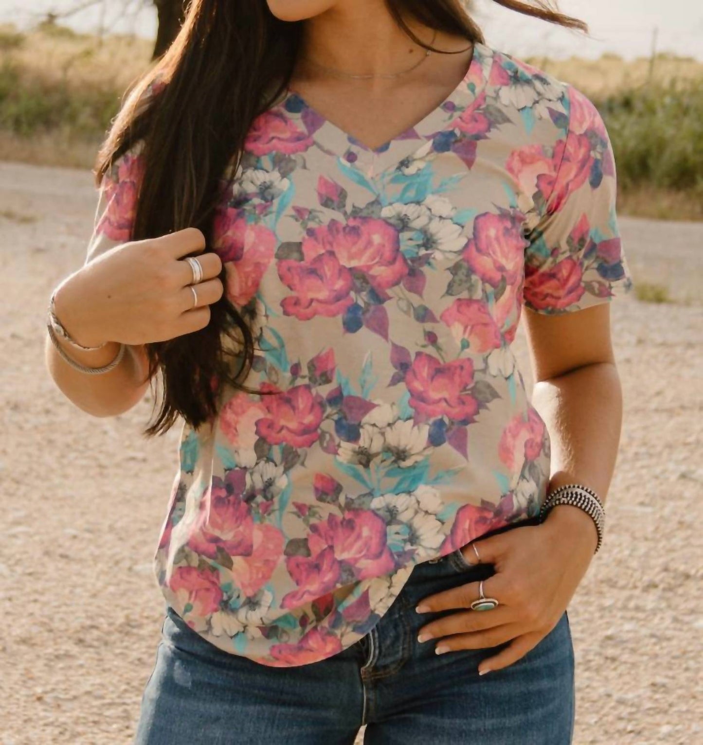 Sterling Kreek - Life Is A Flower V-neck Tee