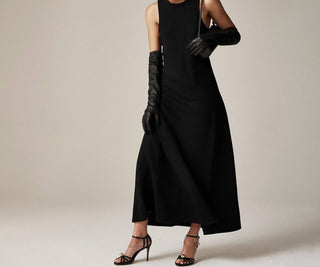 J.Crew - Vestido longo em corte A em crepe drapeado
