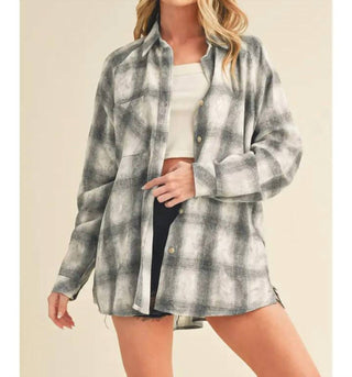 Aemi + Co - Laura Plaid Washed Flannel Button Up Shirt
