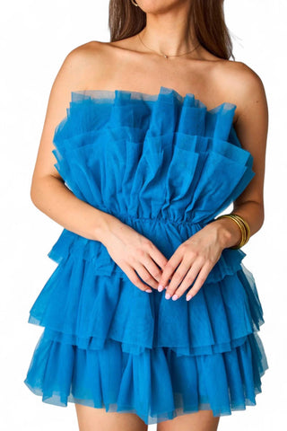 Buddylove - Vestido curto de tule sem alças Powder Puff