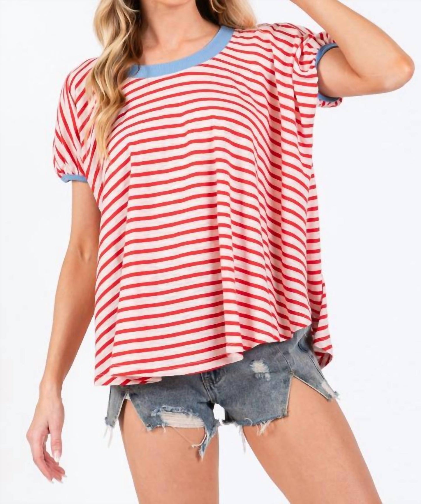 Ces Femme - Weekend Wind Down Stripe Shift Top