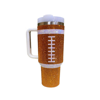 Live Love Gameday - Copo de futebol com strass de 40 oz