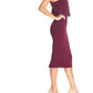 Dress The Population - Alondra Bubble Hem Blouson Top Midi Dress
