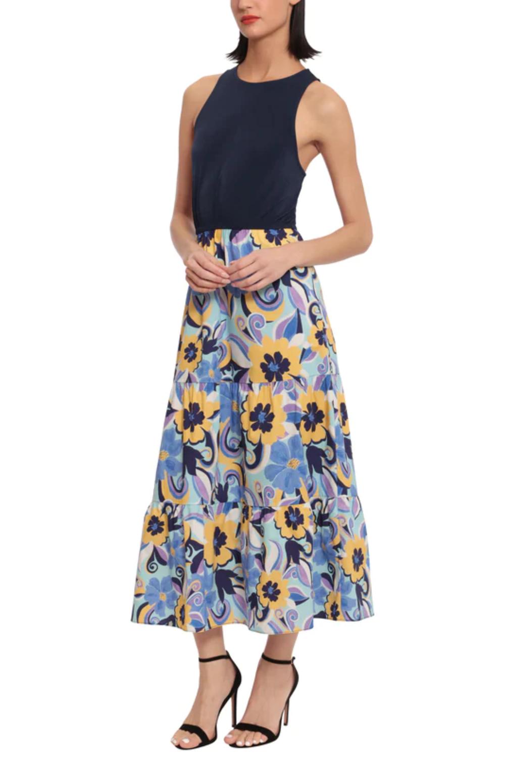 Donna Morgan - Floral Skirt & Tank Contrast Dress
