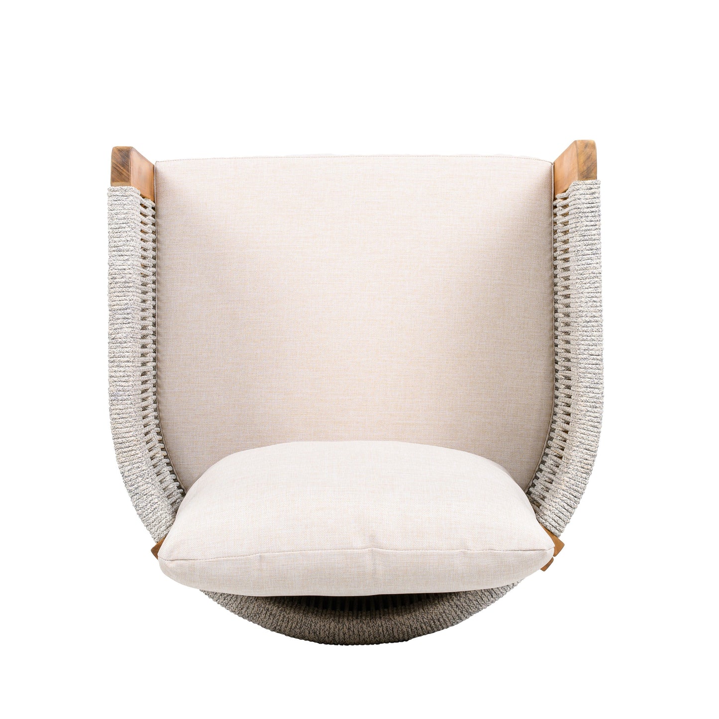 Acacia Wood Outdoor Dining Chairs 2-Pack with Beige Cushions