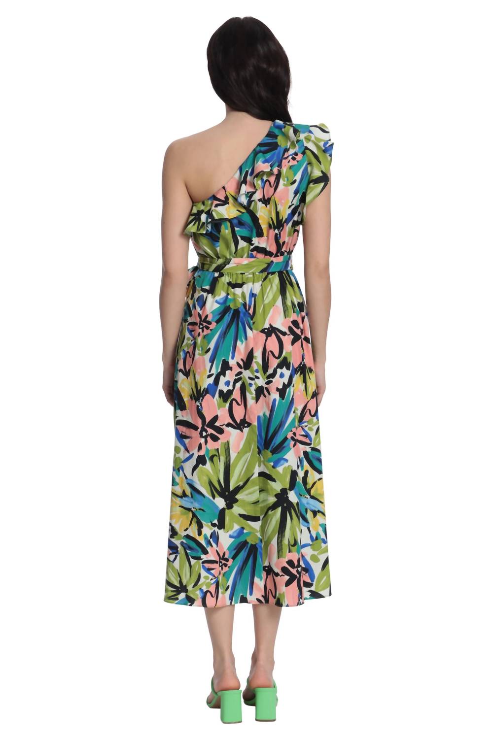 Donna Morgan - Floral One Shoulder Midi Dress
