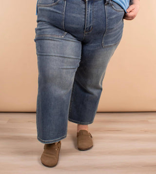 Judy Blue - Calça Jeans Crop Larga Feminina