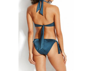 Seafolly - Calcinha de biquíni com amarração lateral Shine On Hipster