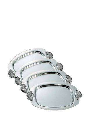 Creative Gifts International - Conjunto de pratos banhados a níquel com conchas costeiras