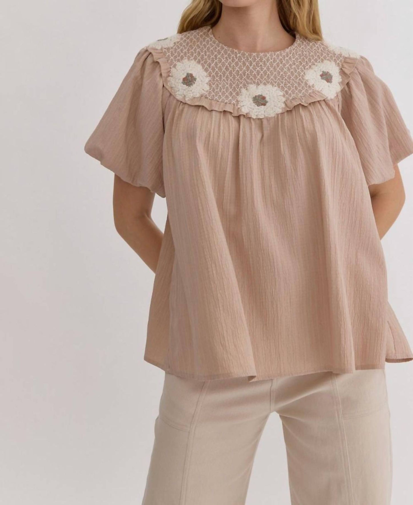 Entro - Puff Bubble Sleeve Top