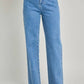 Le Lis - High Waist Straight Leg Bow Detail Denim