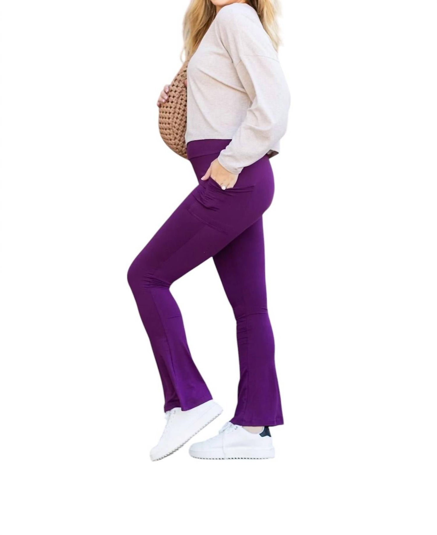 Julia Rose - Reese Flare Leggings With Pockets