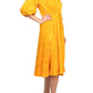 52Seven - Split Neck Balloon Sleeve Jacquard Dress
