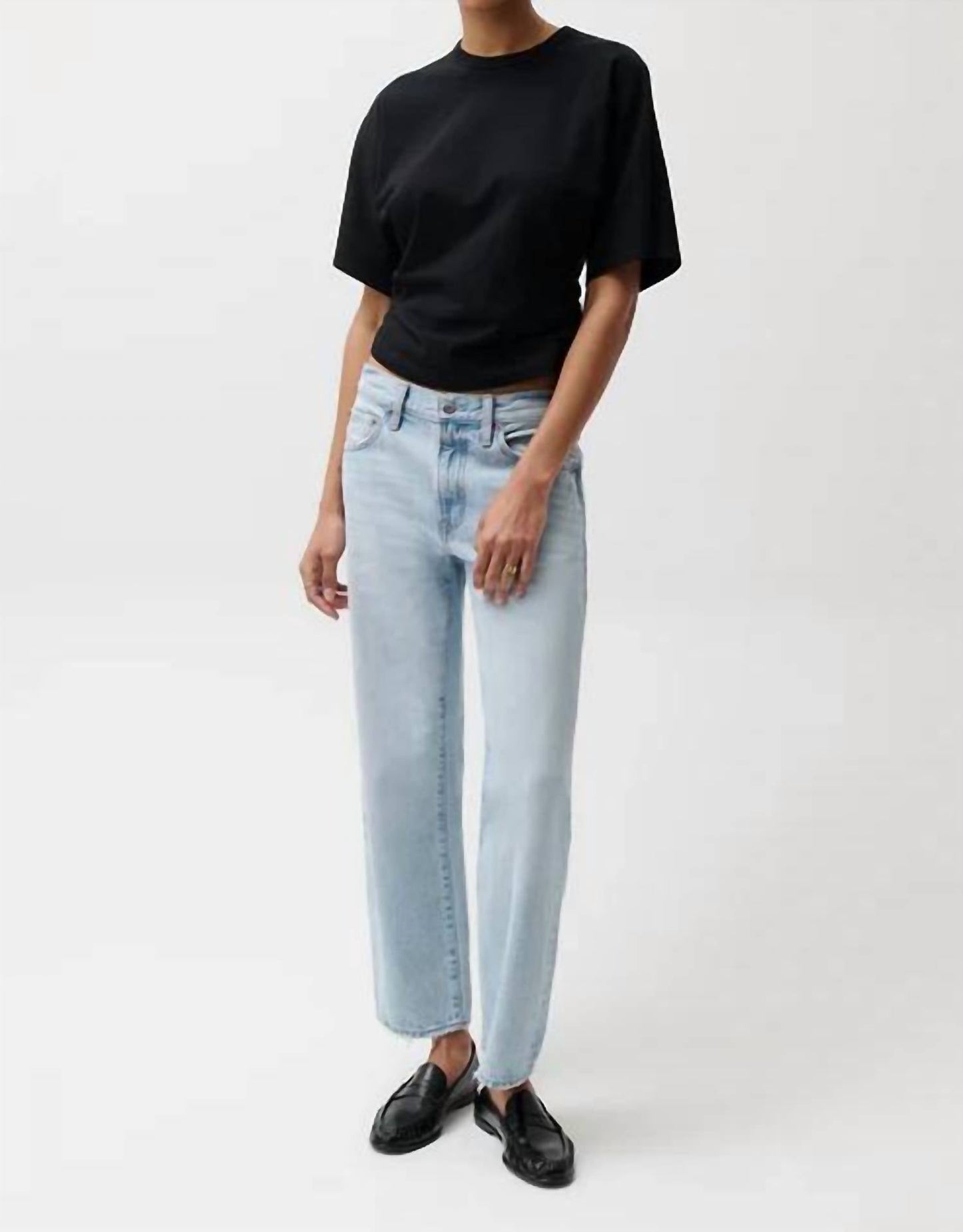 Pistola - Lexi Mid Rise Bowed Straight Jeans