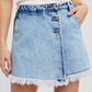 Bluivy - DENIM FRAYED-TRIM SKORT