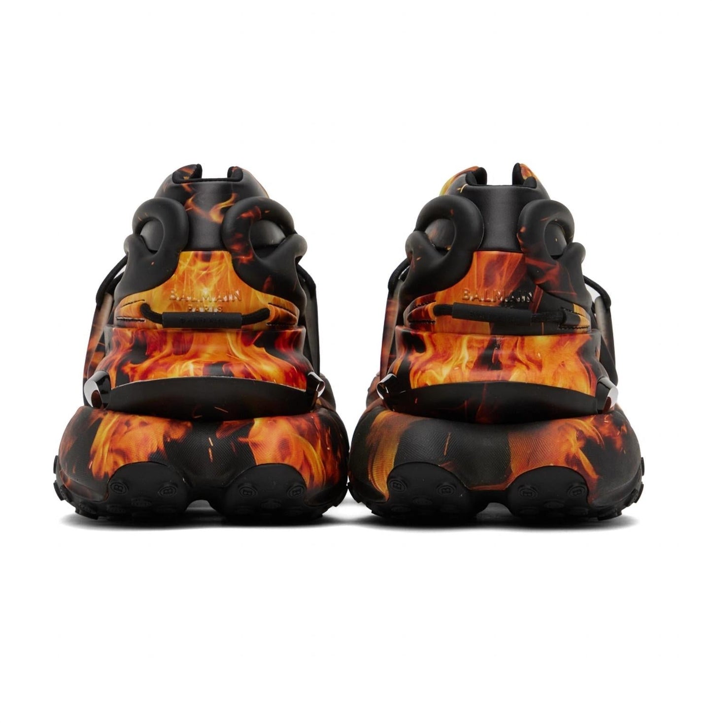 Balmain - Men's Unicorn Flame Printed Low-top Neo/leather Sneakers