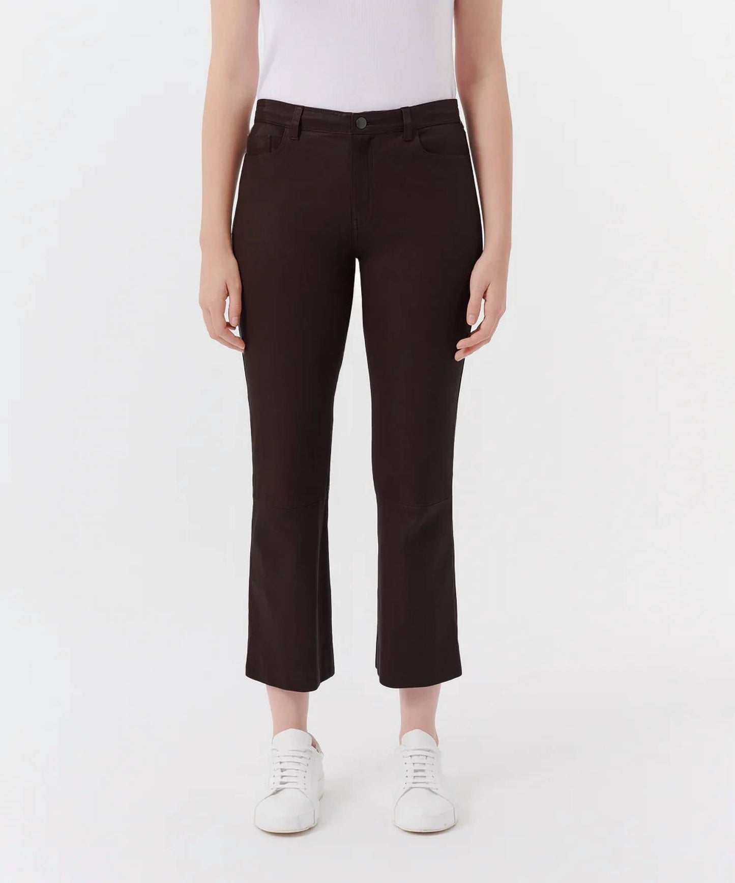 Atm - LEATHER CROPPED FLARE PANT