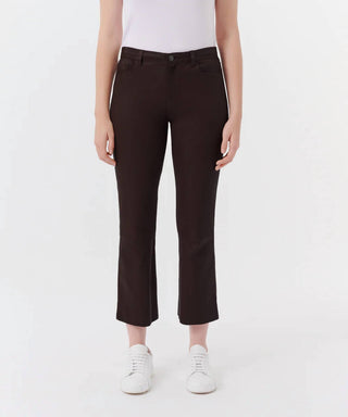 Atm - CALÇA CROPPED FLARE DE COURO